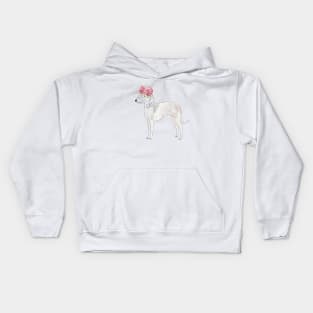 Bedlington terrier with roses Kids Hoodie